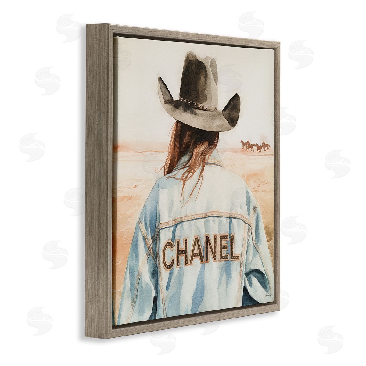 Desert Cowgirl Glam Brand Brown Floating Frame Canvas Wall Art, Home Decor by Amanda Greenwood