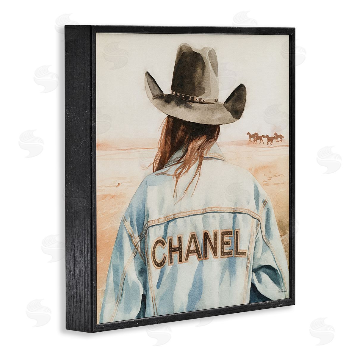 Desert Cowgirl Glam Brand Black Frame Print Wall Art, Home Decor by Amanda Greenwood
