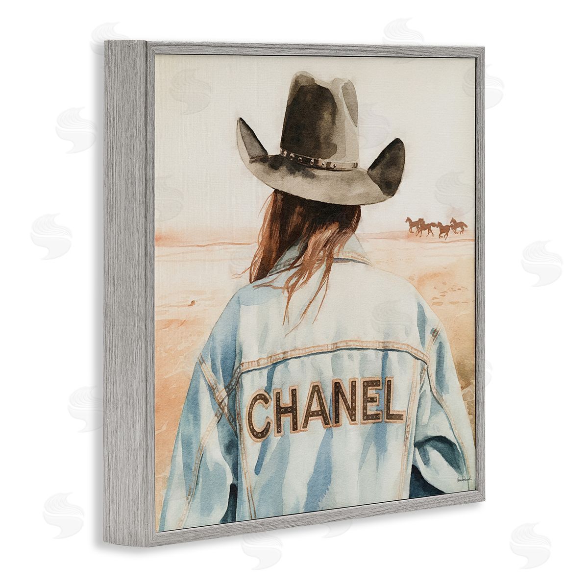 Desert Cowgirl Glam Brand Grey Frame Print Wall Art, Home Decor by Amanda Greenwood
