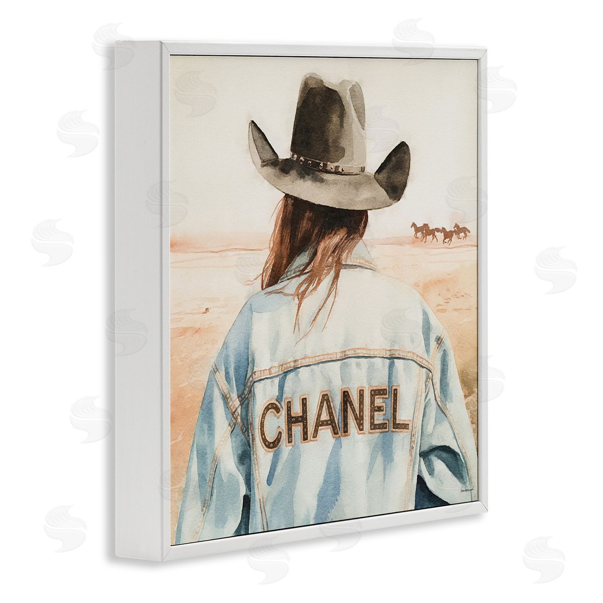 Desert Cowgirl Glam Brand White Frame Print Wall Art, Home Decor by Amanda Greenwood