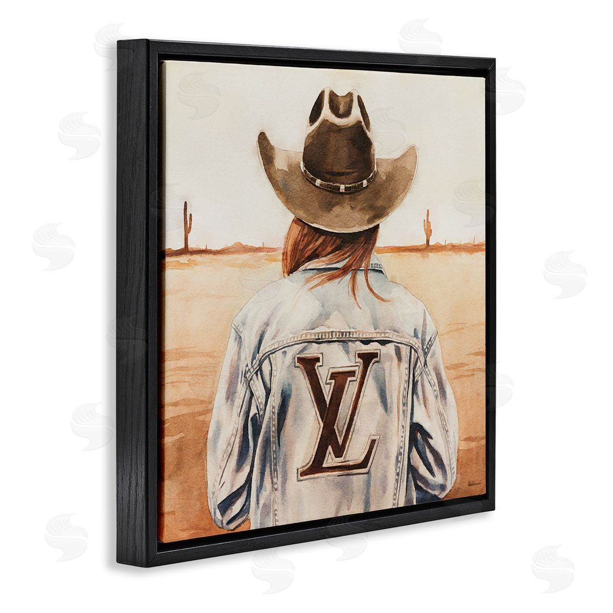 Desert Cowgirl Fashion Brand Black Floating Frame Canvas Wall Art, Home Decor by Amanda Greenwood