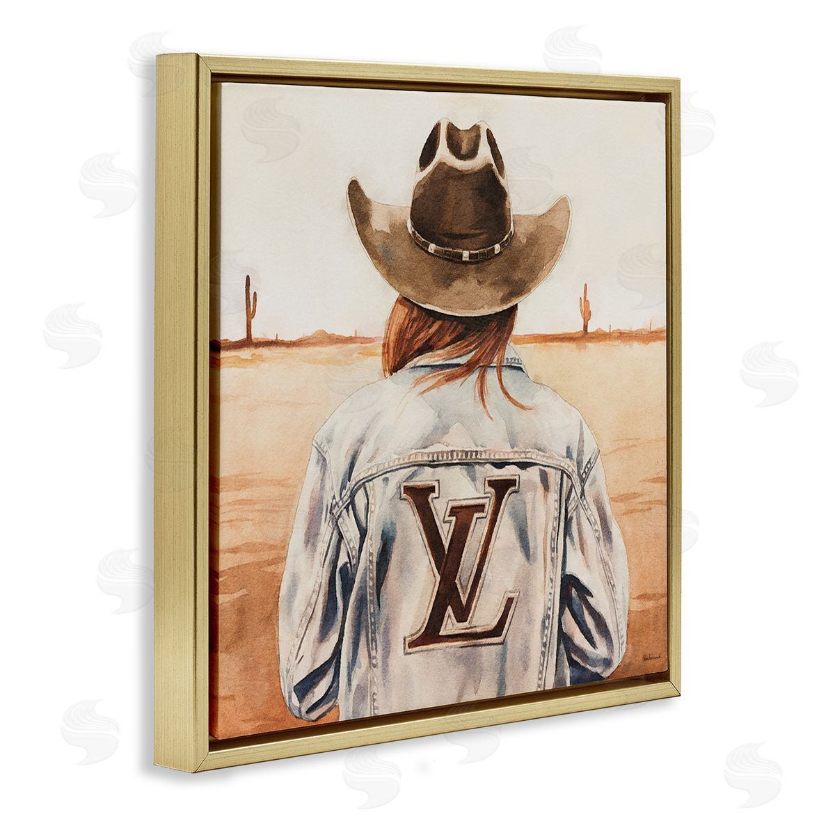 Desert Cowgirl Fashion Brand Gold Floating Frame Canvas Wall Art, Home Decor by Amanda Greenwood