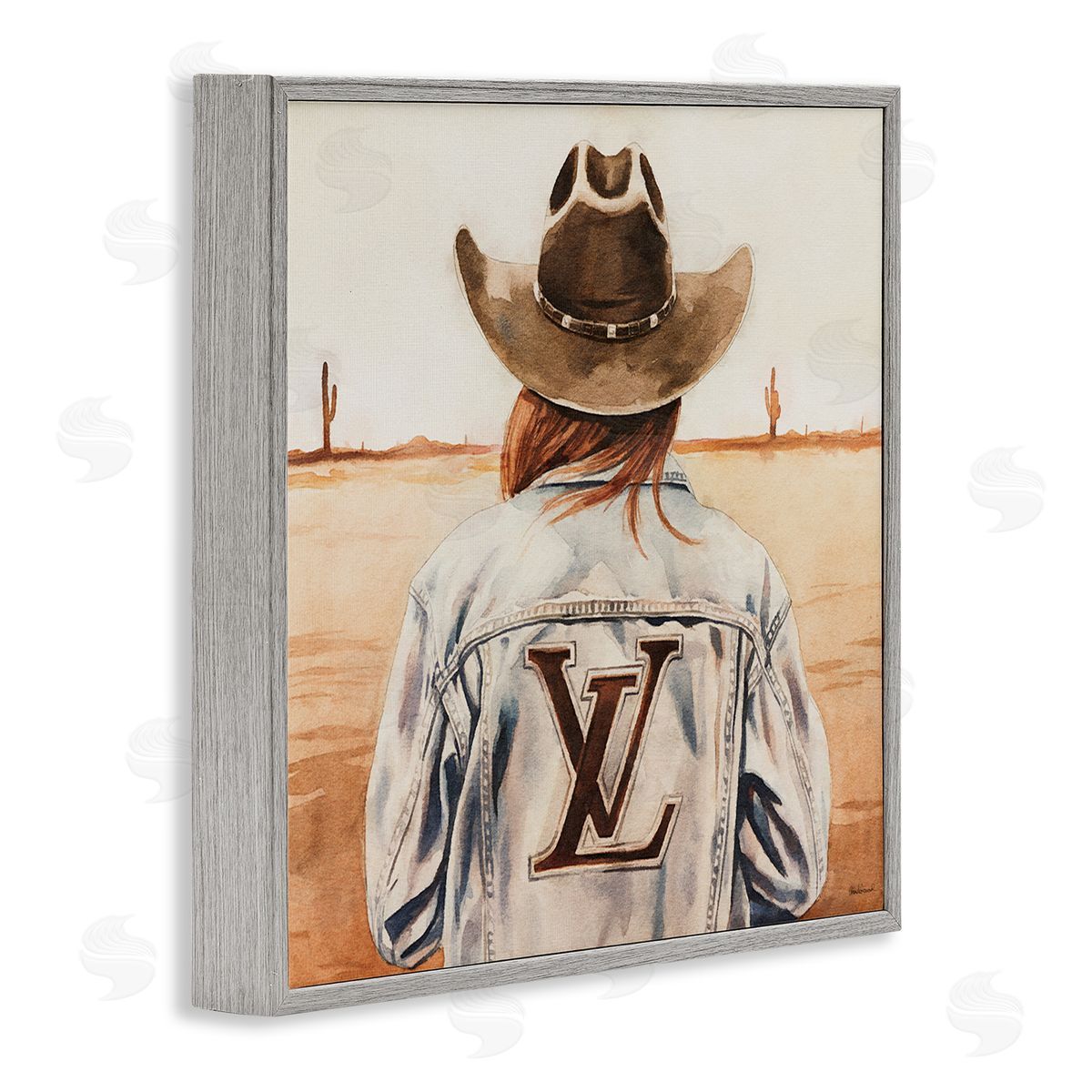 Desert Cowgirl Fashion Brand Grey Frame Print Wall Art, Home Decor by Amanda Greenwood