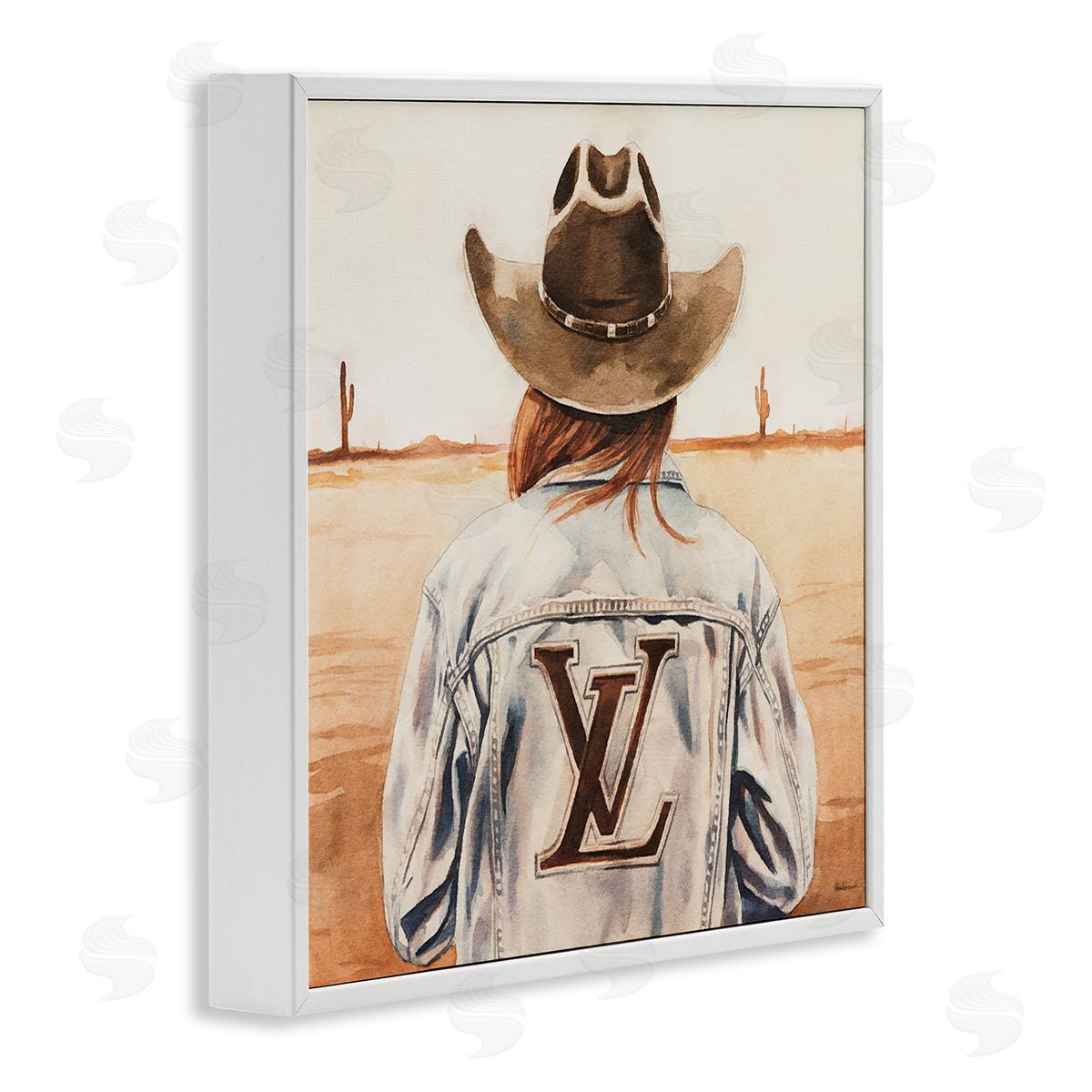 Desert Cowgirl Fashion Brand White Frame Print Wall Art, Home Decor by Amanda Greenwood