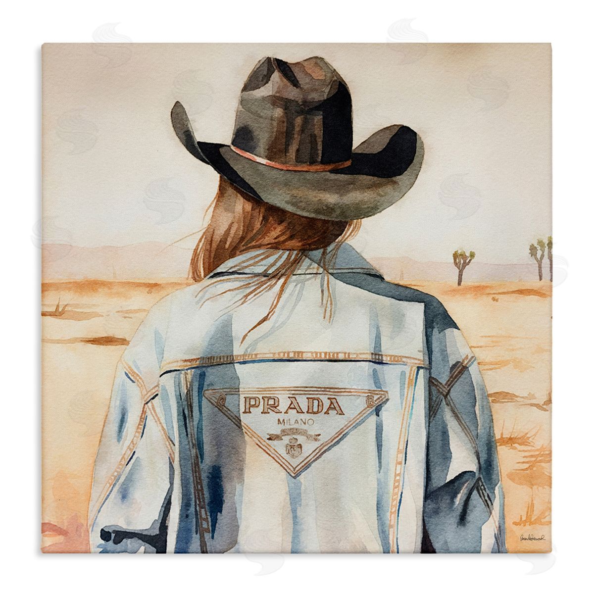 Glam Desert Cowgirl Canvas Wall Art, Home Decor by Amanda Greenwood
