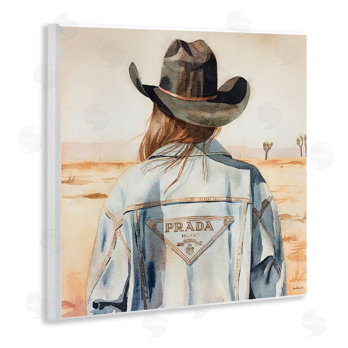 Glam Desert Cowgirl Wood Plaque Wall Art, Home Decor by Amanda Greenwood