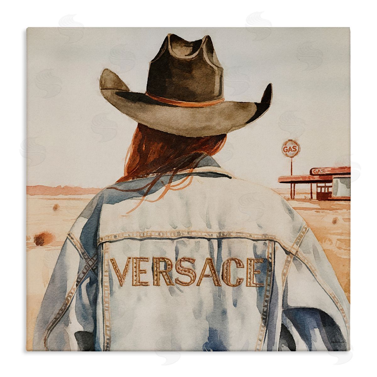 Glam Jacket Cowgirl Canvas Wall Art, Home Decor by Amanda Greenwood