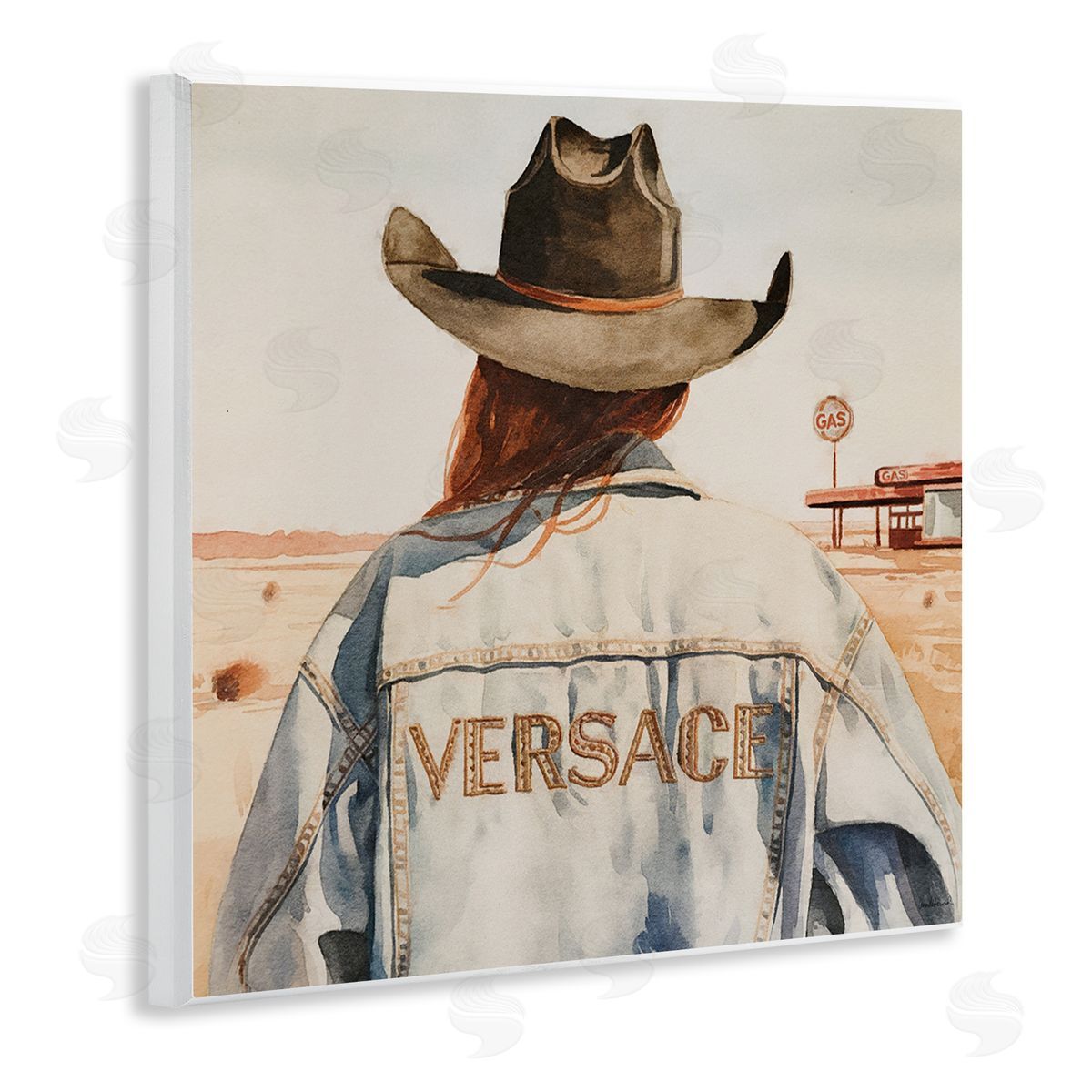 Glam Jacket Cowgirl Wood Plaque Wall Art, Home Decor by Amanda Greenwood