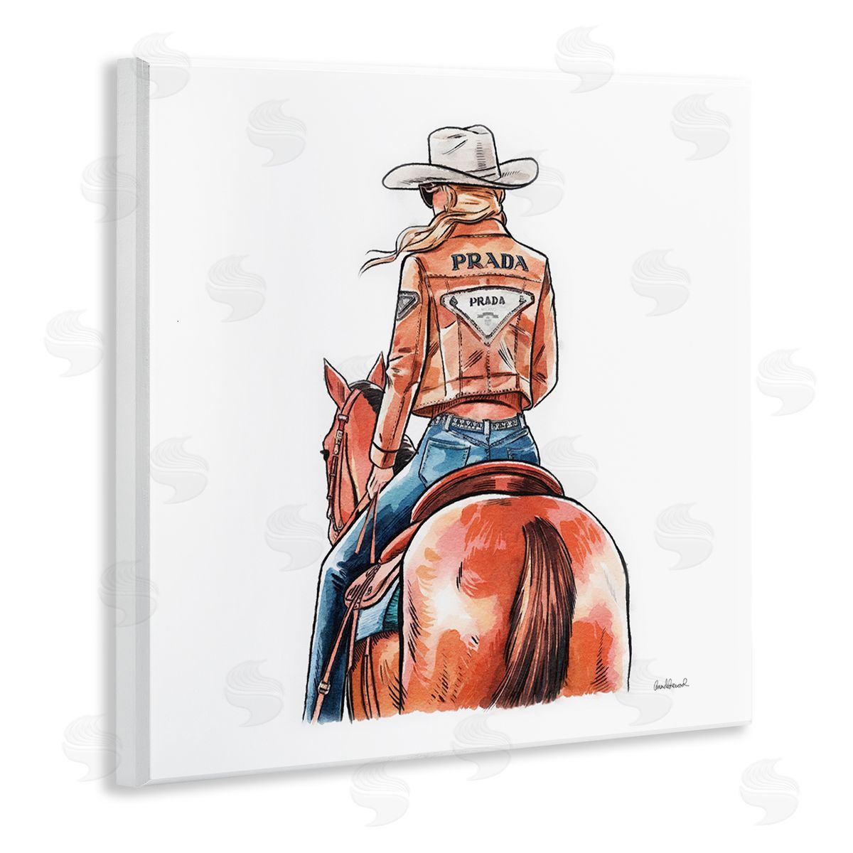 Glam Jacket Cowgirl & Horse Wood Plaque Wall Art, Home Decor by Amanda Greenwood