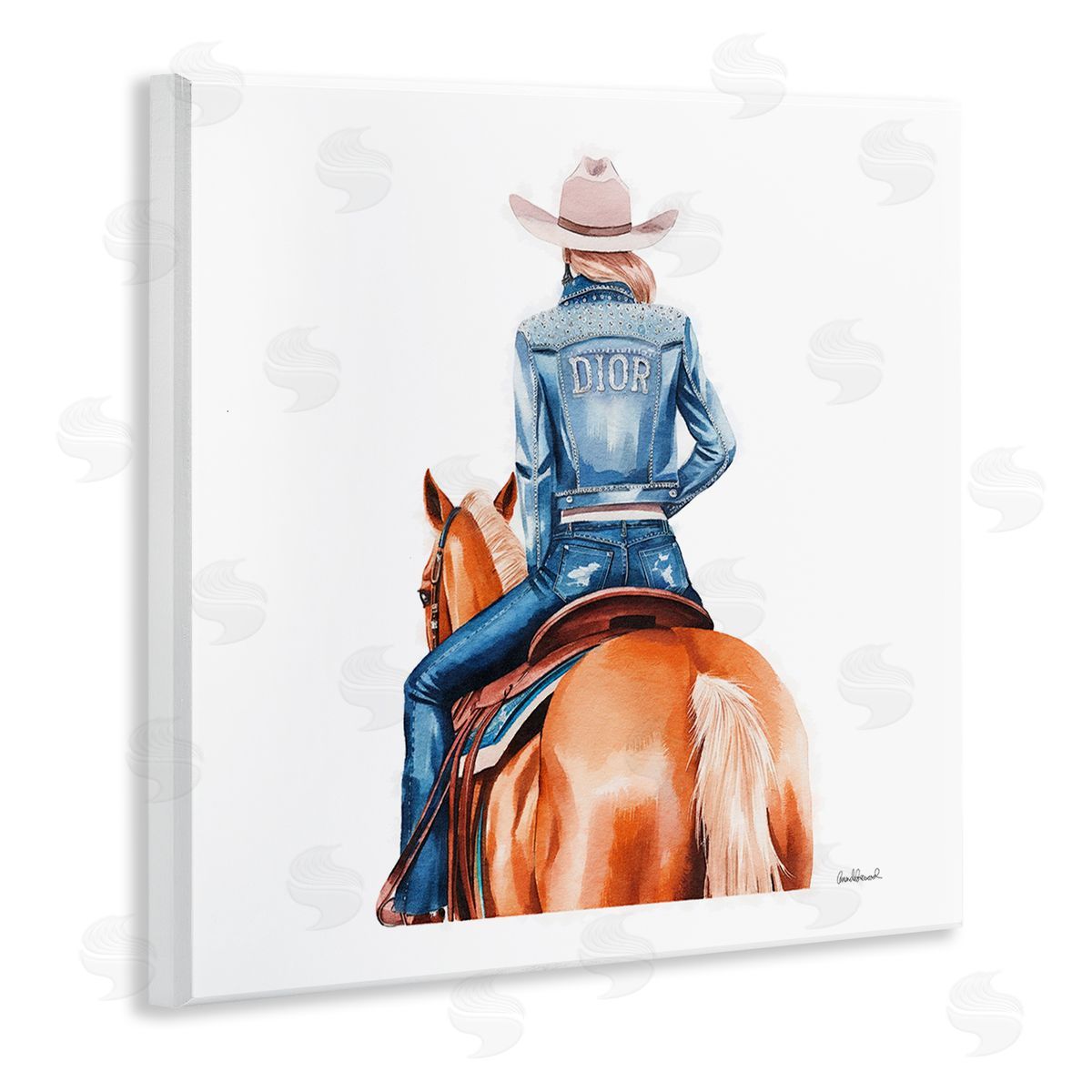 Glitzy Cowgirl & Horse Wood Plaque Wall Art, Home Decor by Amanda Greenwood