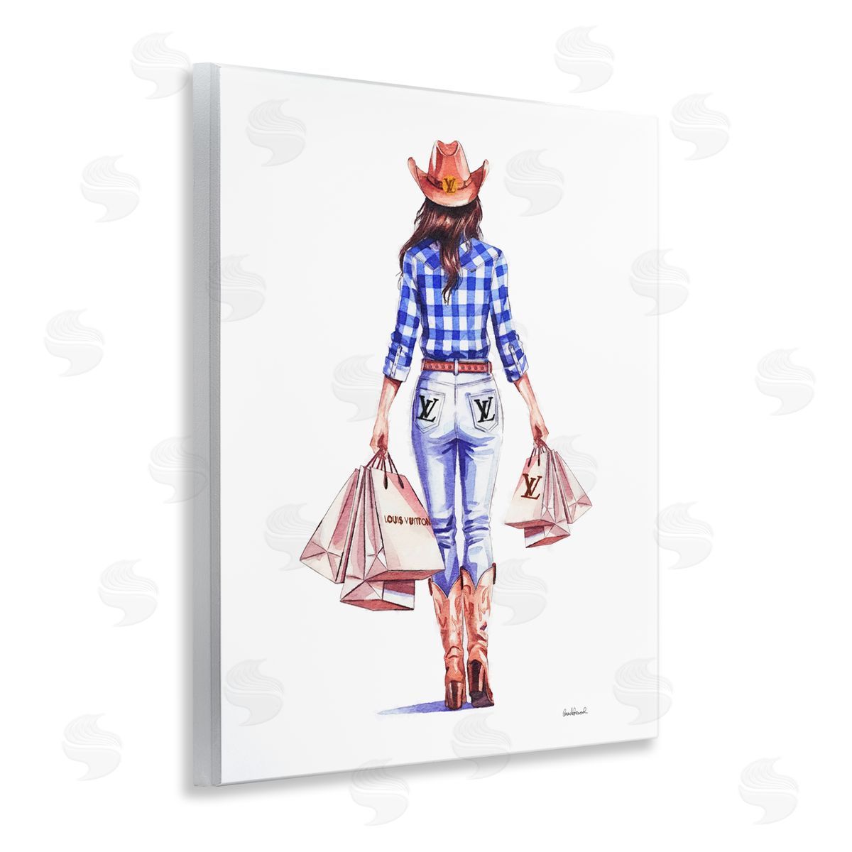 Trendy Shopping Cowgirl Wood Plaque Wall Art, Home Decor by Amanda Greenwood