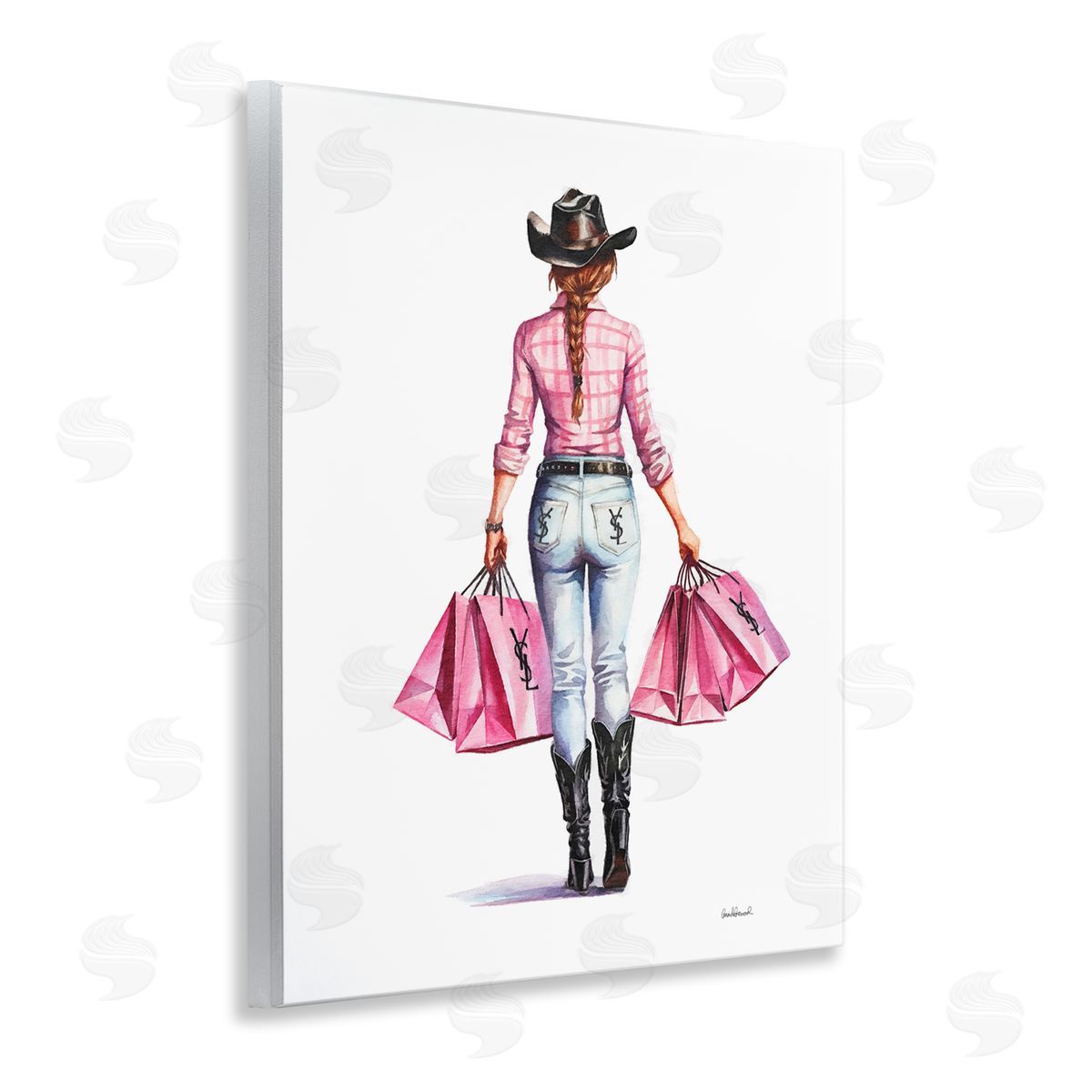 Modern Chic Country Cowgirl Wood Plaque Wall Art, Home Decor by Amanda Greenwood