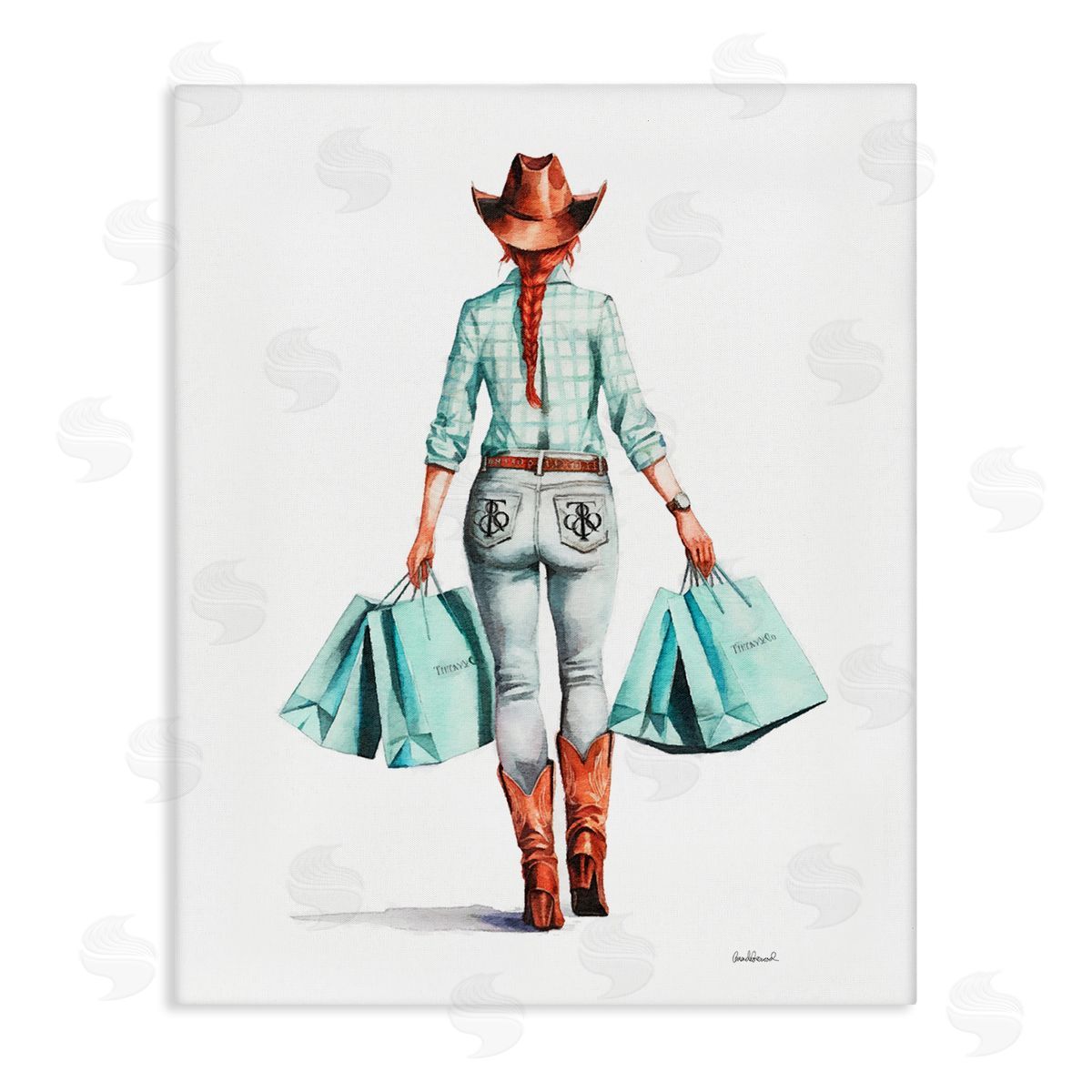 Trendy Country Cowgirl Canvas Wall Art, Home Decor by Amanda Greenwood