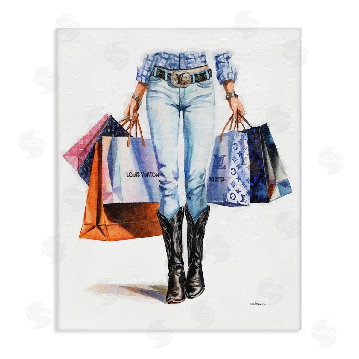 Fashionable Country Gal Canvas Wall Art, Home Decor by Amanda Greenwood