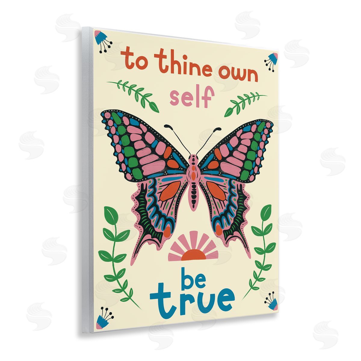 To Thine Self Be True Phrase Wood Plaque Wall Art, Home Decor by Carrie Cantwell