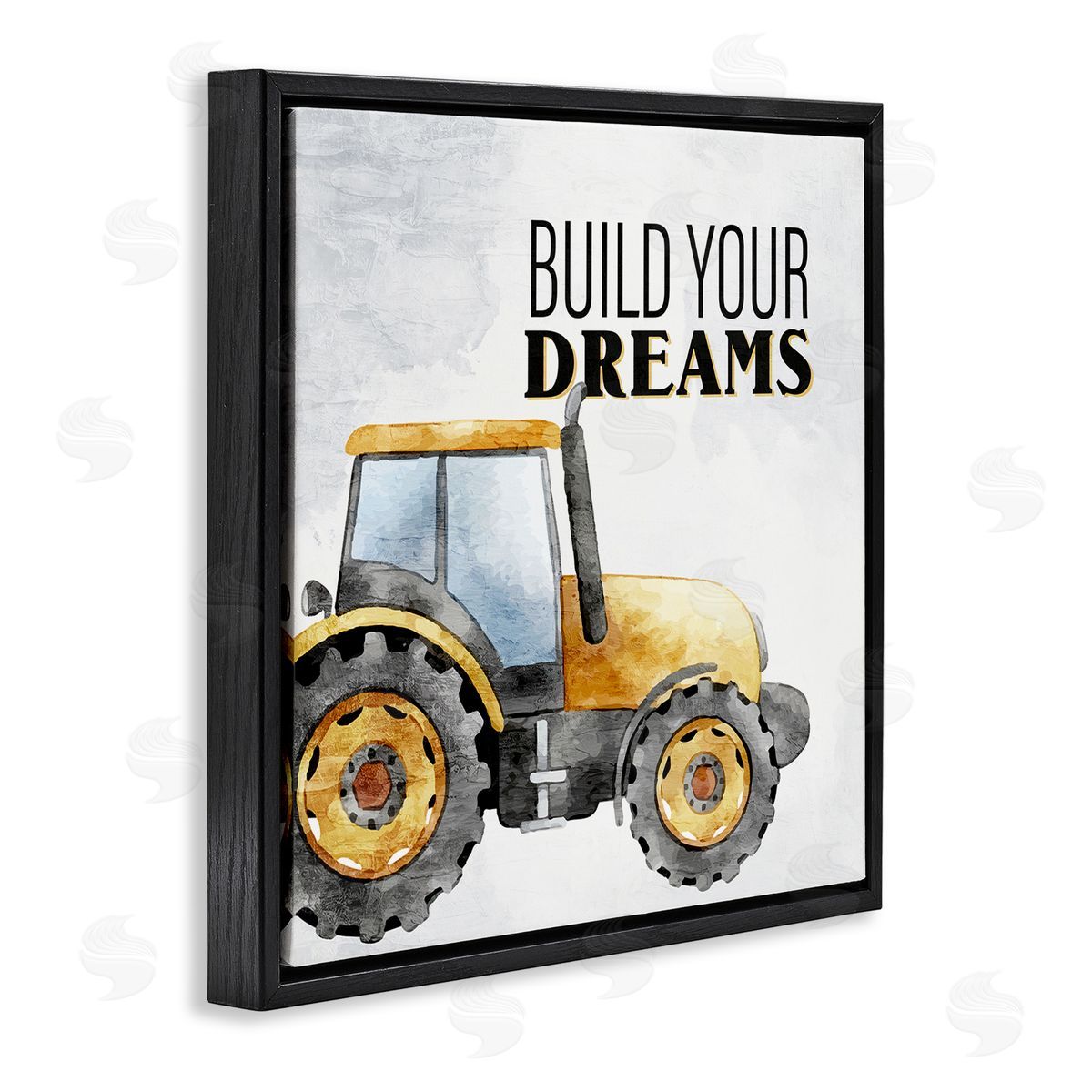 Build Your Dreams Phrase Black Floating Frame Canvas Wall Art, Home Decor by Kim Allen