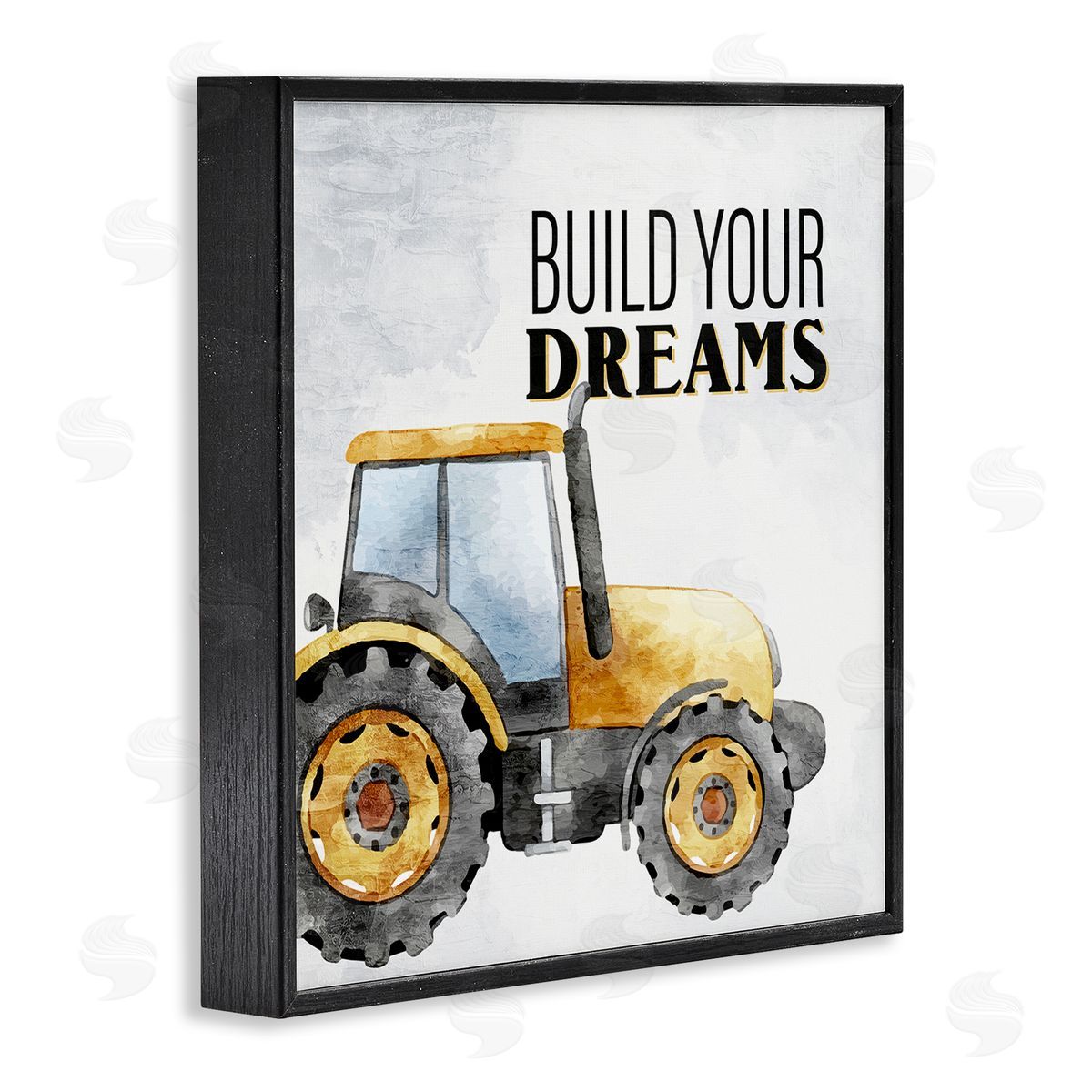 Build Your Dreams Phrase Black Frame Print Wall Art, Home Decor by Kim Allen