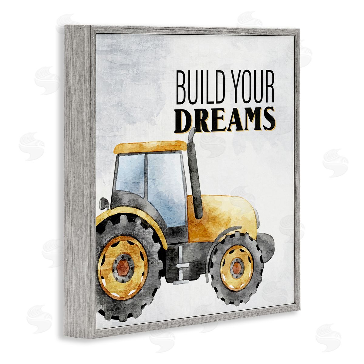 Build Your Dreams Phrase Grey Frame Print Wall Art, Home Decor by Kim Allen