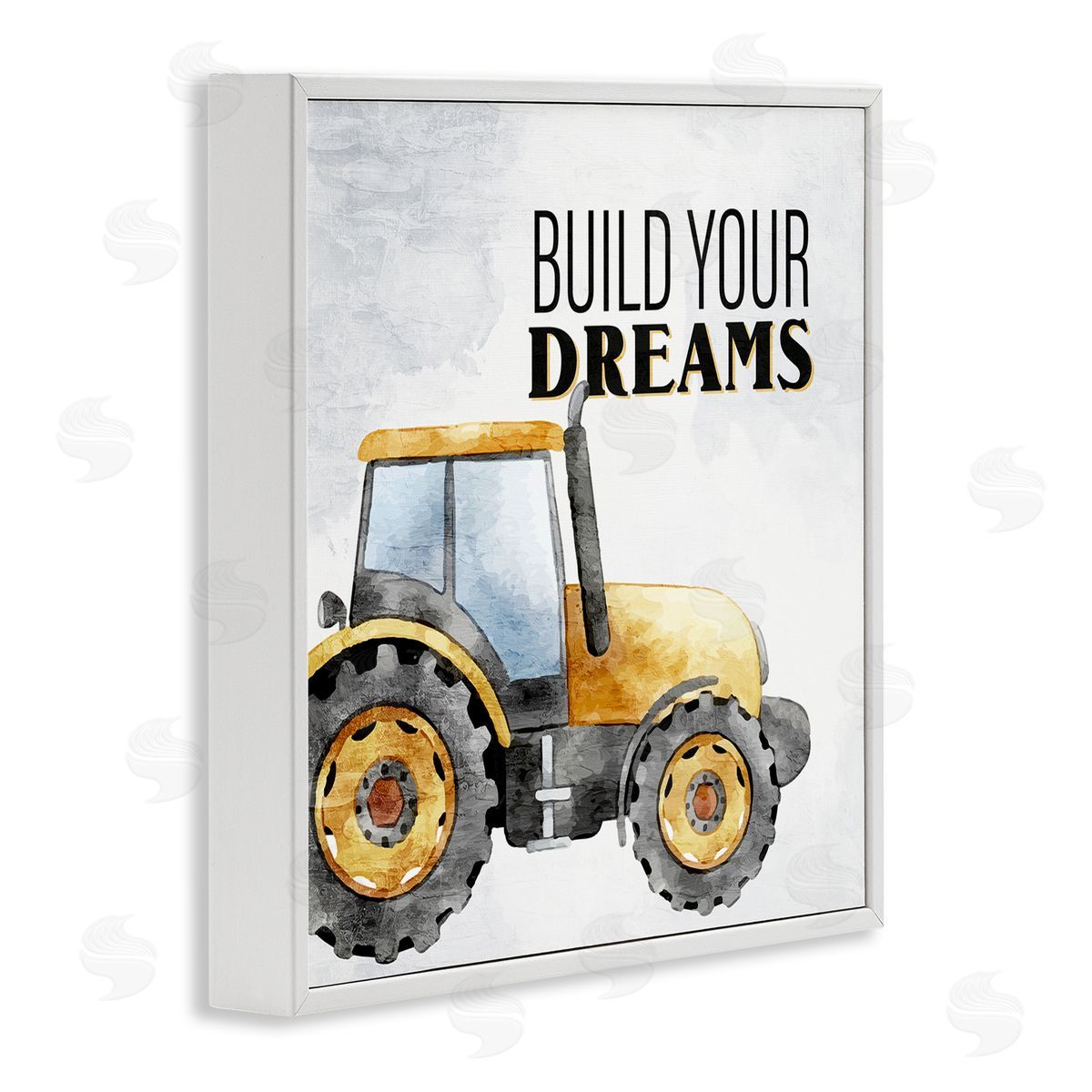 Build Your Dreams Phrase White Frame Print Wall Art, Home Decor by Kim Allen