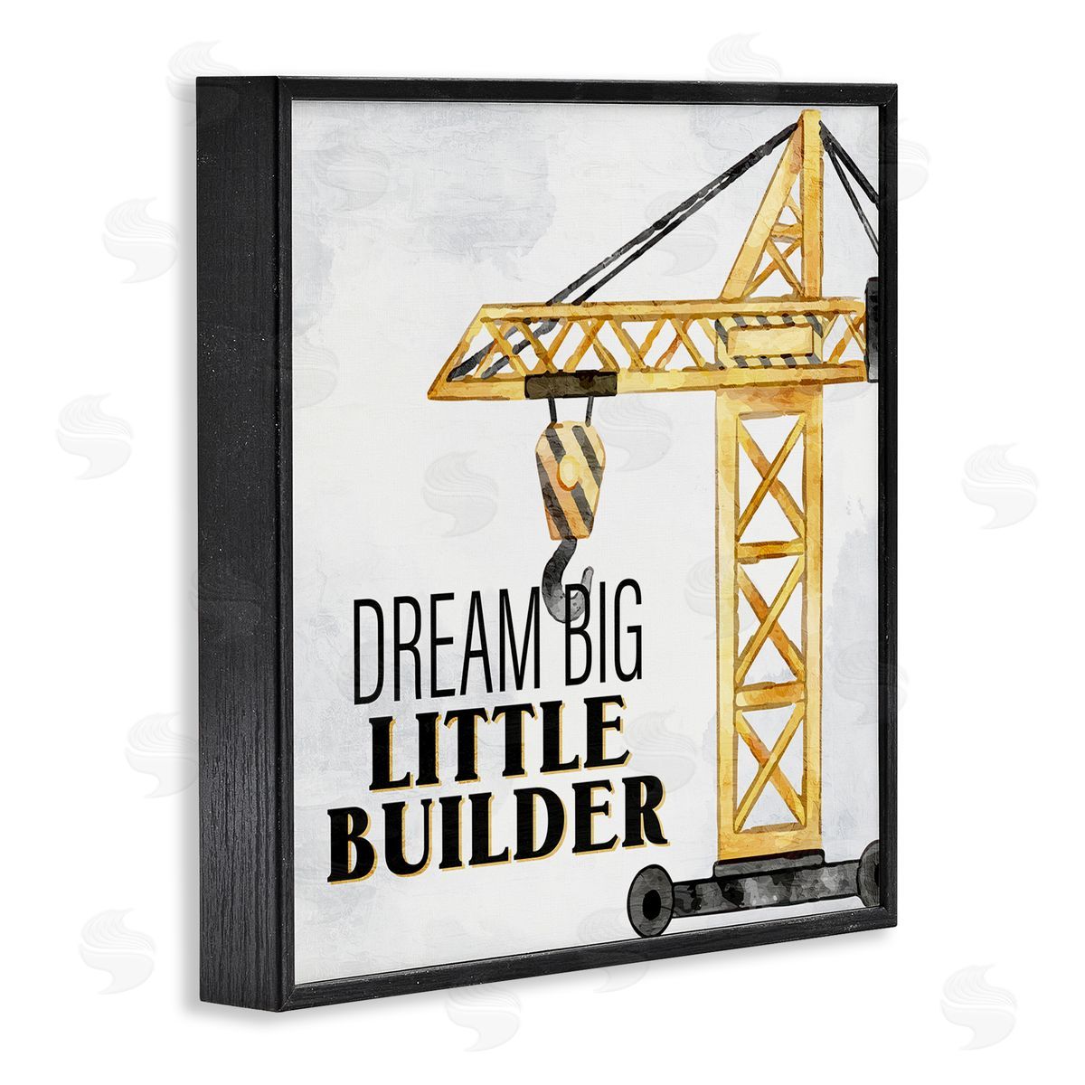 Dream Big Little Builder Black Frame Print Wall Art, Home Decor by Kim Allen
