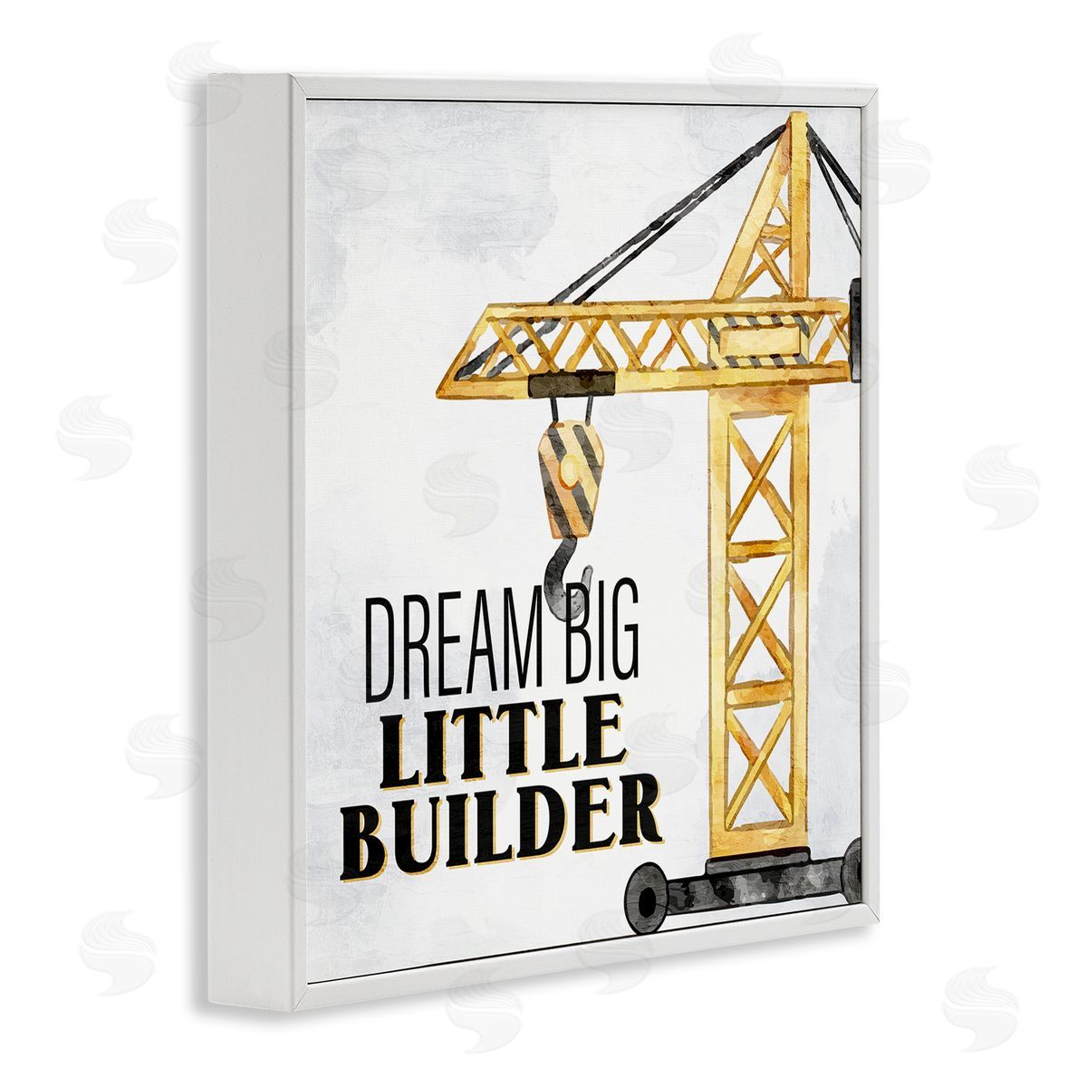 Dream Big Little Builder White Frame Print Wall Art, Home Decor by Kim Allen