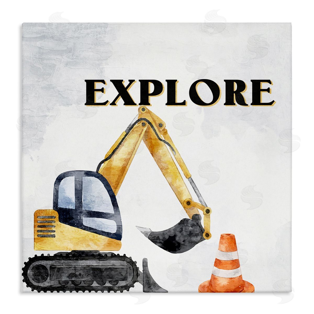 Explore Construction Vehicle Canvas Wall Art, Home Decor by Kim Allen