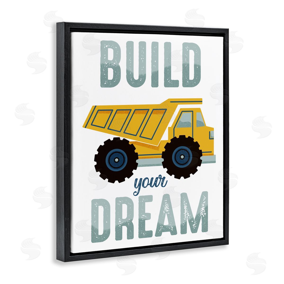 Build Your Dream Construction Black Floating Frame Canvas Wall Art, Home Decor by Marcus Prime