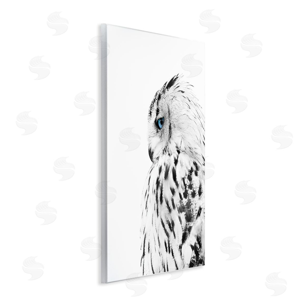 Owl with Strong Blue Gaze Wood Plaque Wall Art, Home Decor by Design Fabrikken