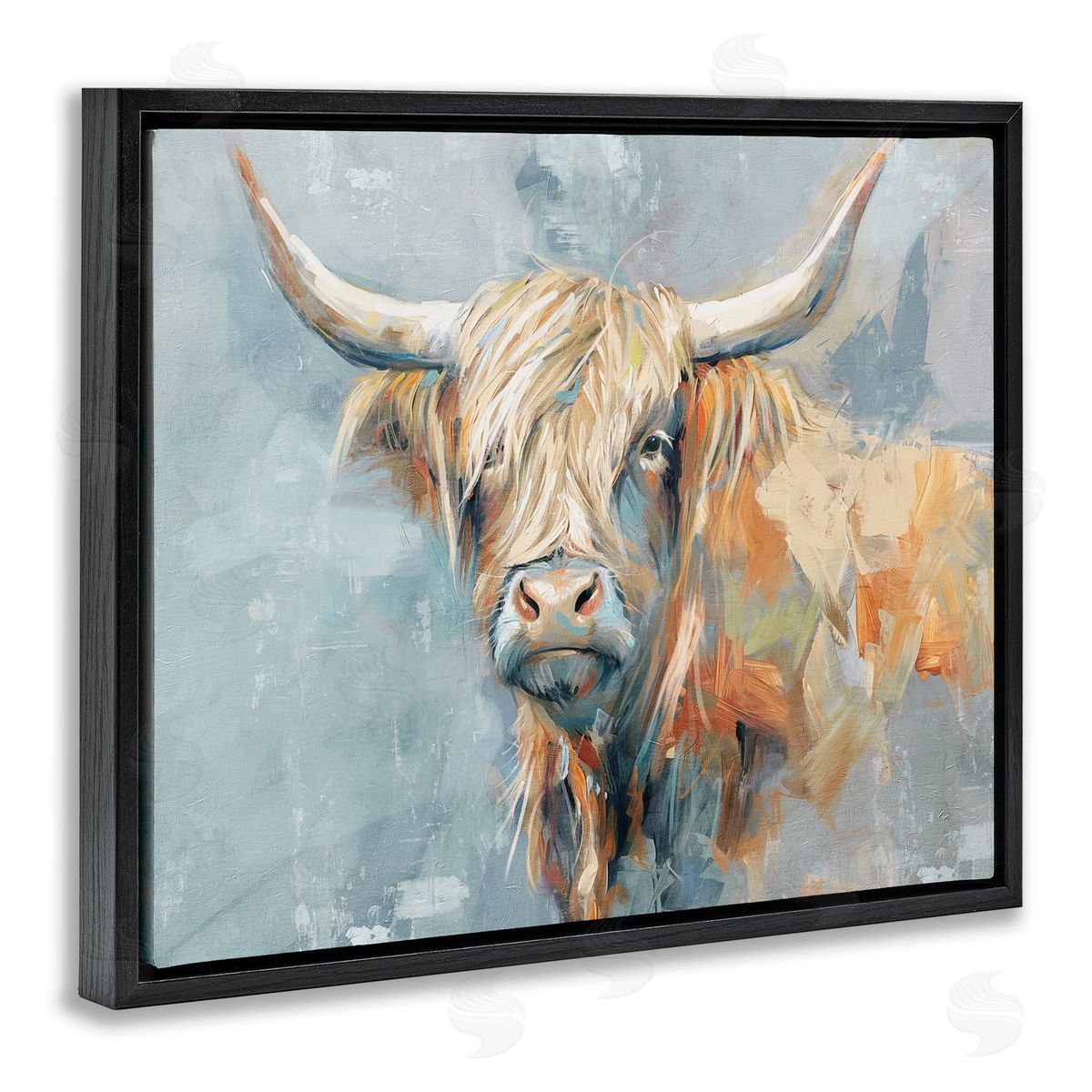 Nina Blue  Black Floating Frame Canvas Wall Art Print