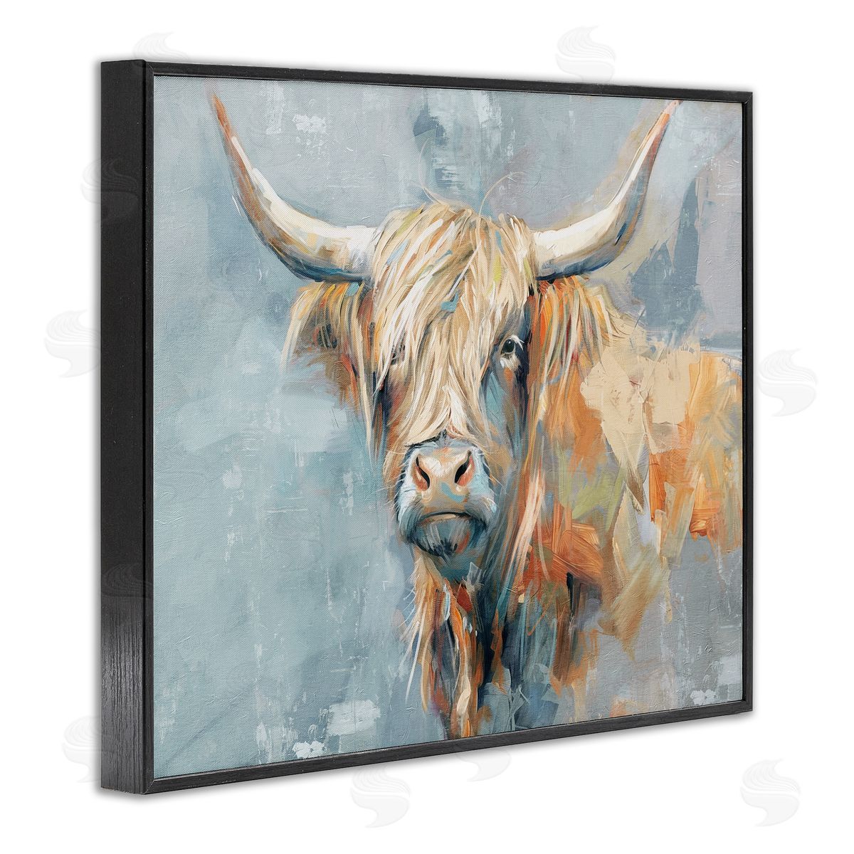 Nina Blue  Black Framed Giclee Wall Art Print