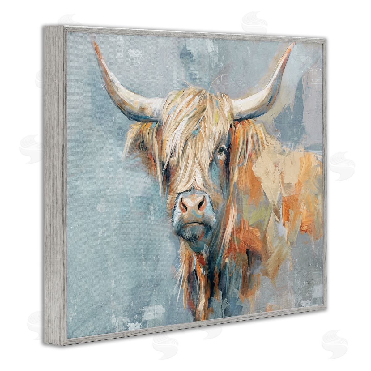 Nina Blue  Gray Framed Giclee Wall Art Print