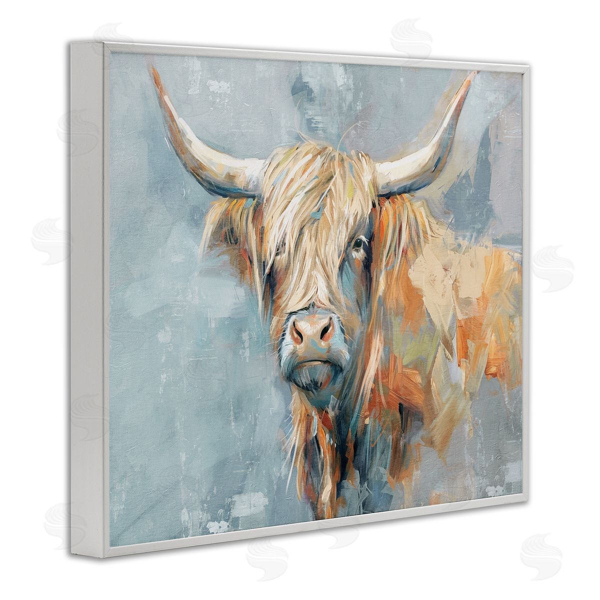Nina Blue  White Framed Giclee Wall Art Print