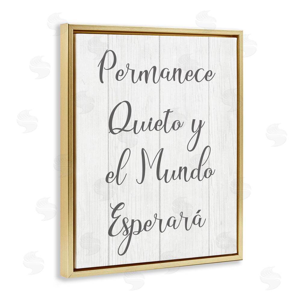 Stupell Studio Permanece en Quietud Gold Floating Frame Canvas Wall Art Print