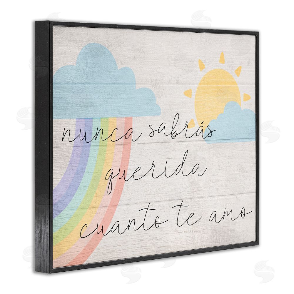 Stupell Studio Querida Cuanto te Amo Black Framed Giclee Wall Art Print