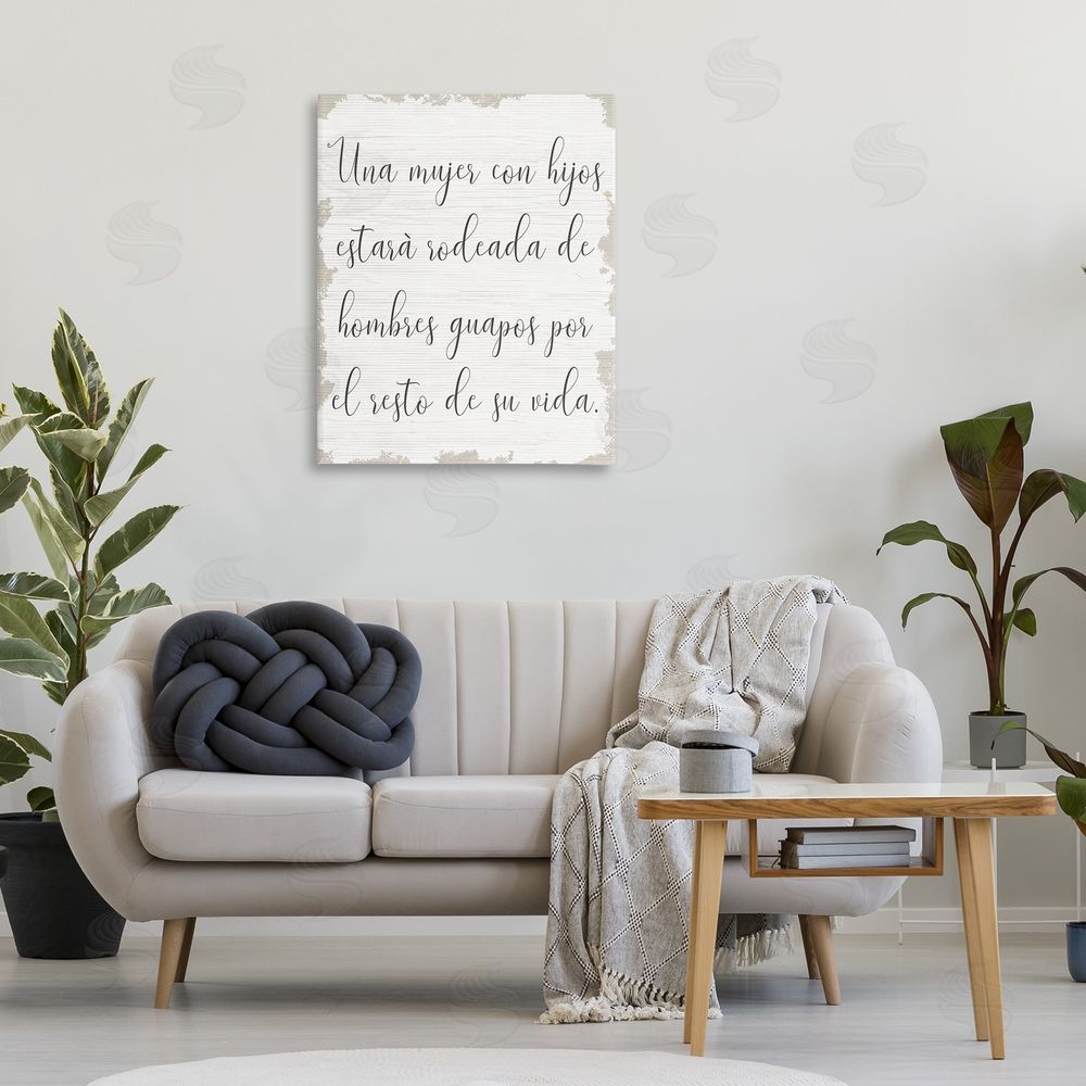 Stupell Studio Rodeada de Hombres Guapos Canvas Wall Art Print in Room