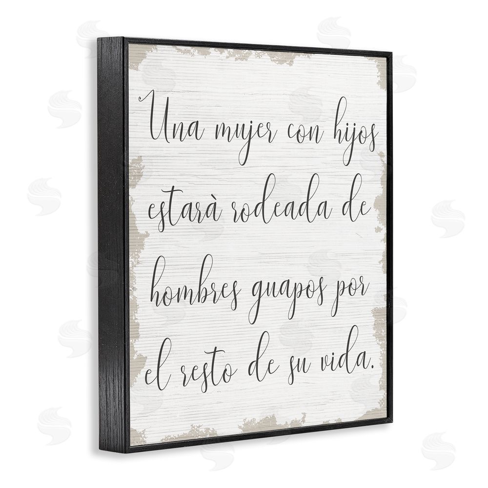 Stupell Studio Rodeada de Hombres Guapos Black Framed Giclee Wall Art Print