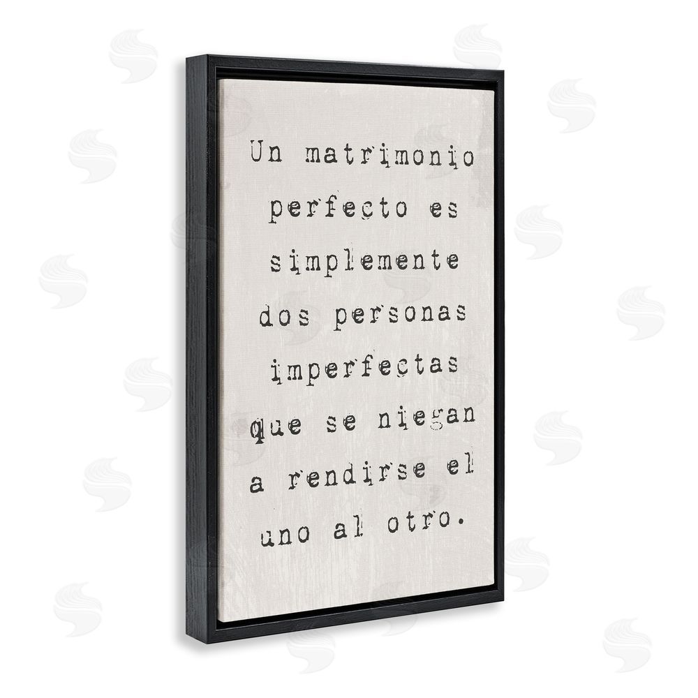 Stupell Studio Un Matrimonio Perfecto Black Floating Frame Canvas Wall Art Print