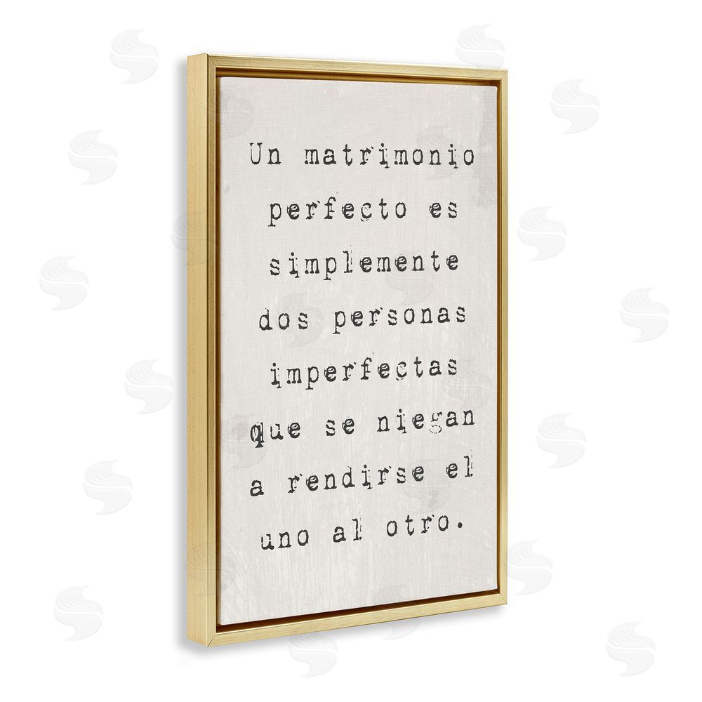 Stupell Studio Un Matrimonio Perfecto Gold Floating Frame Canvas Wall Art Print