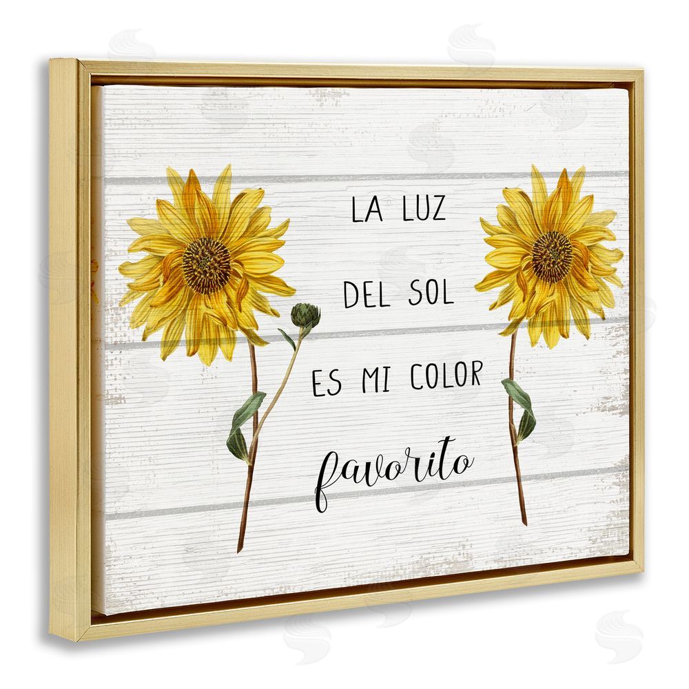 Stupell Studio La Luz Del Sol Gold Floating Frame Canvas Wall Art Print