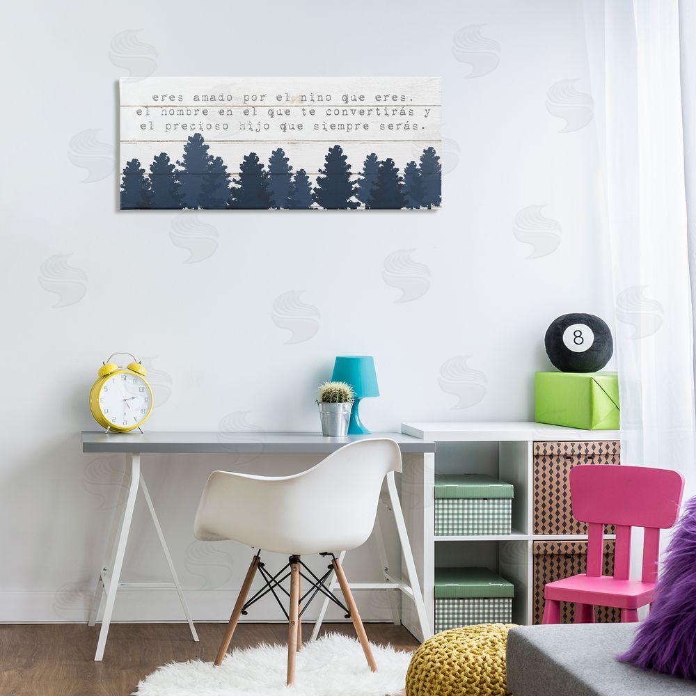 Stupell Studio Eres Amado, Hoy y Siempre Canvas Wall Art Print in Room