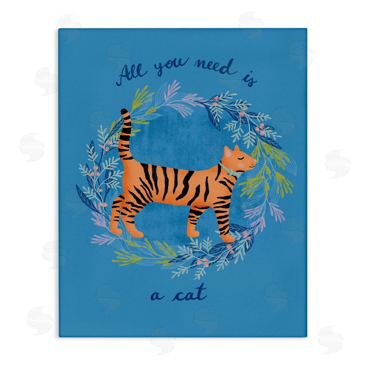 Metka Hiti Orange Cat on Wreath Canvas Wall Art Print