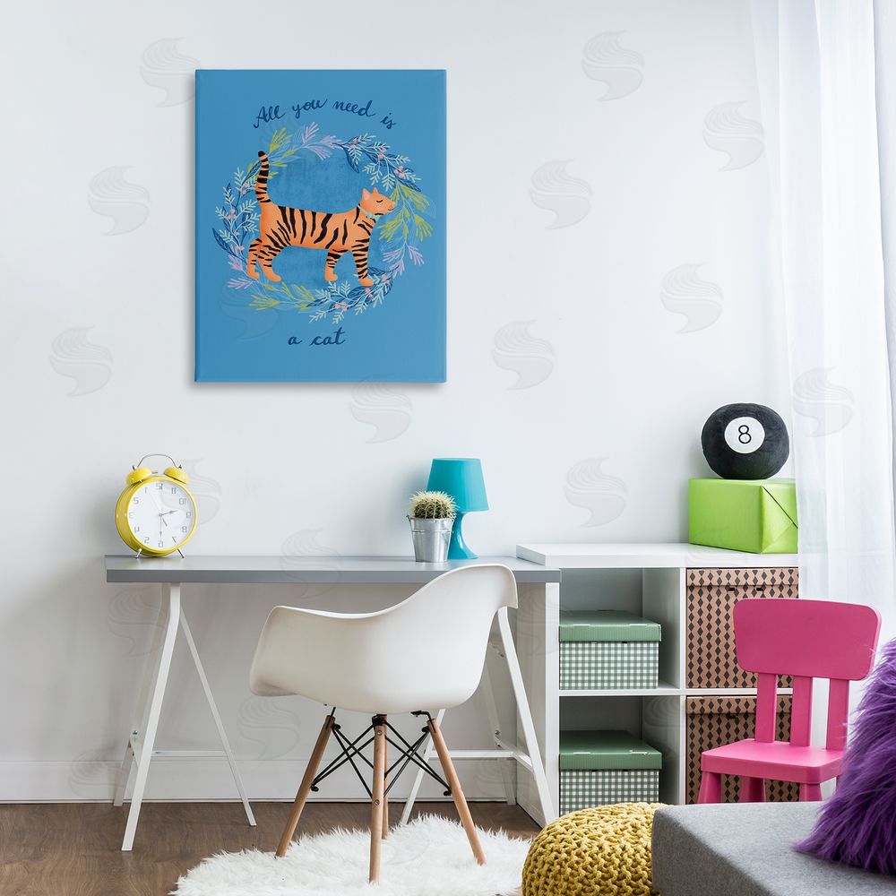 Metka Hiti Orange Cat on Wreath Canvas Wall Art Print in Room
