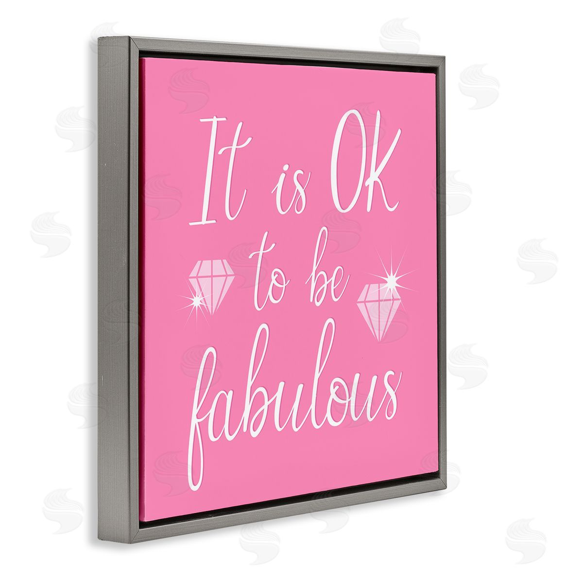Martina Pavlova Ok to be Fabulous Gray Floating Frame Canvas Wall Art Print