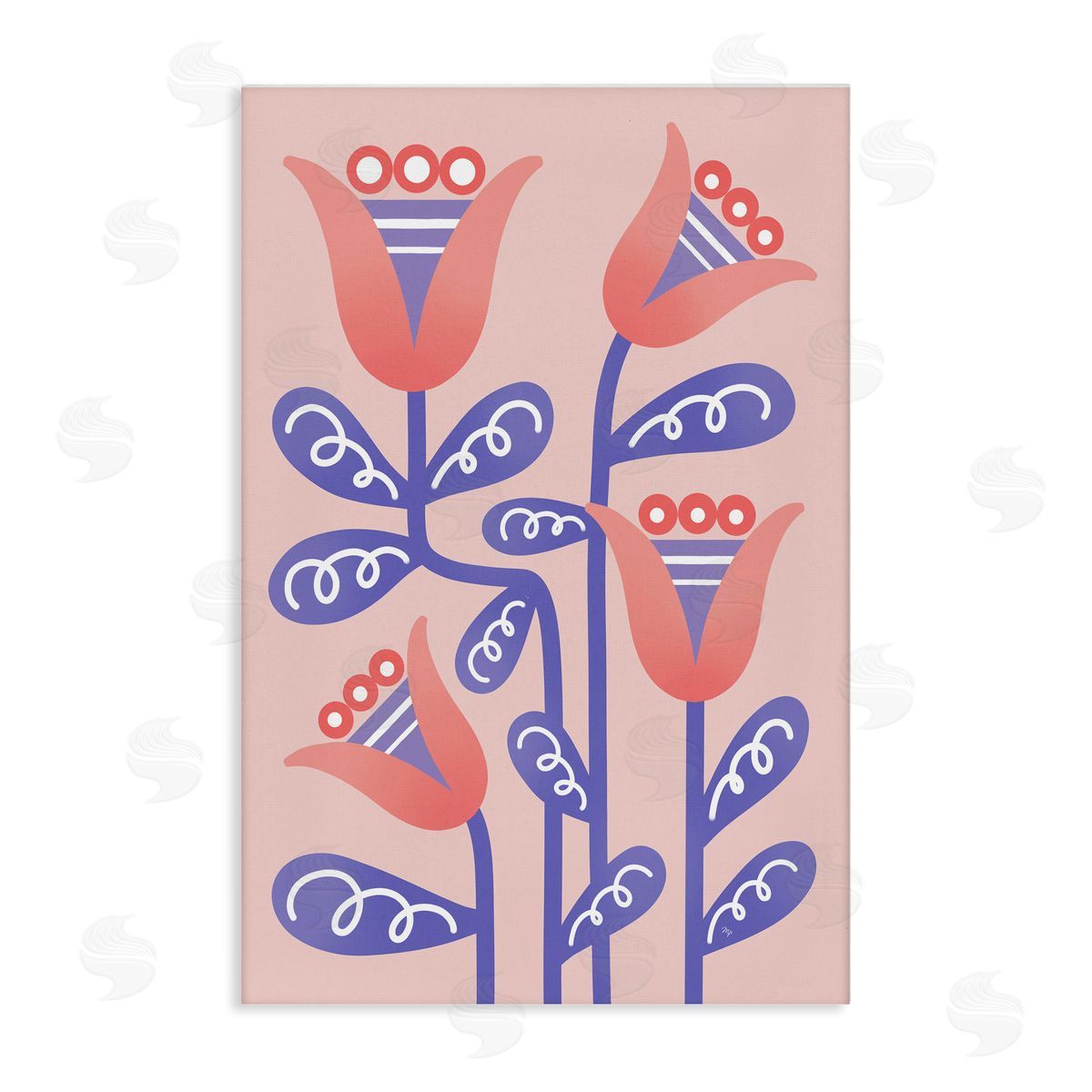 Martina Pavlova Tulip Flowers Pink Deco Canvas Wall Art Print