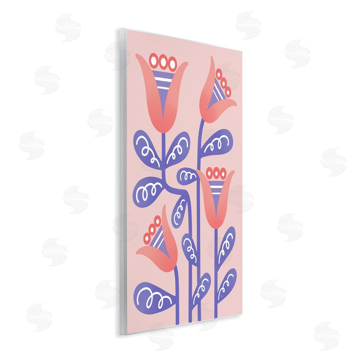 Martina Pavlova Tulip Flowers Pink Deco Wooden Wall Plaque Art Print