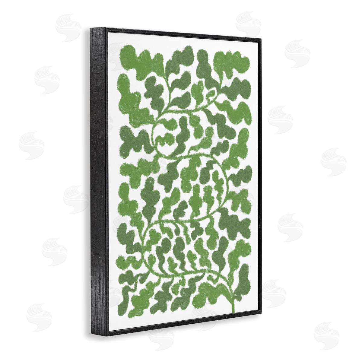 Martina Pavlova Intricate Green Vine Pattern Black Framed Giclee Wall Art Print