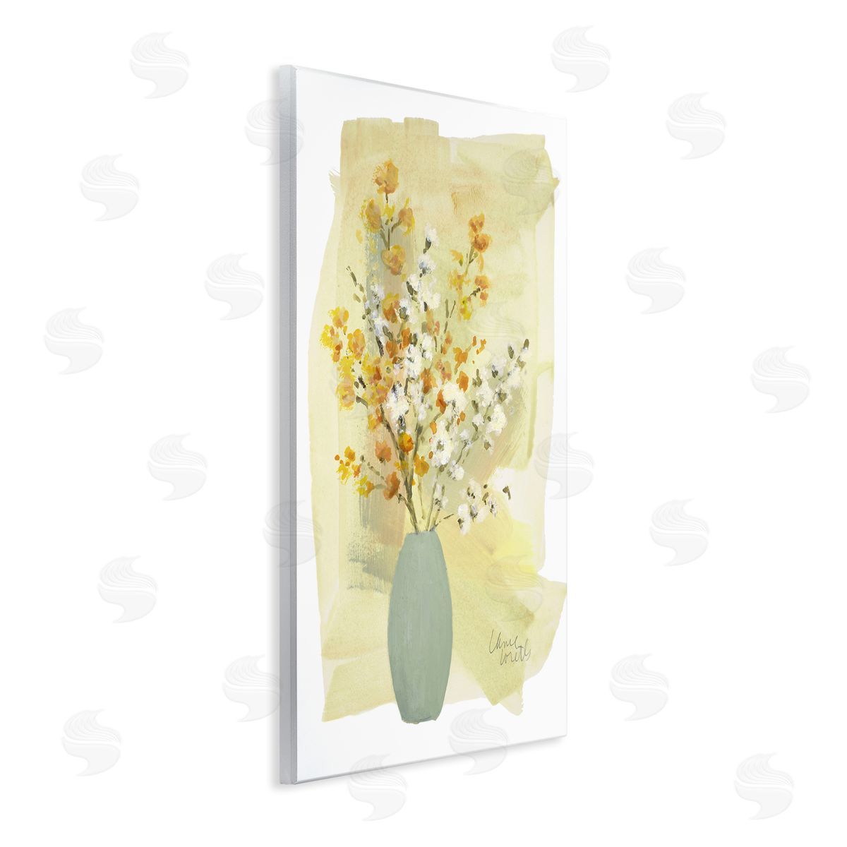 Lanie Loreth Wildflowers Bloom Blue Vase Wooden Wall Plaque Art Print