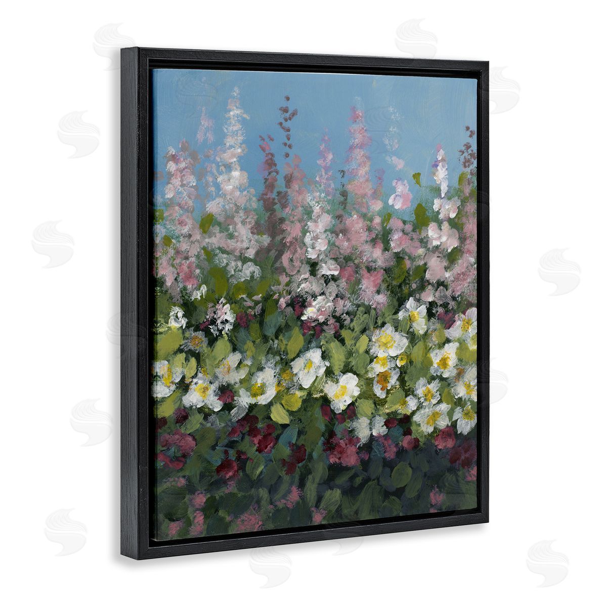 Lanie Loreth Garden Glory Purple Flowers Black Floating Frame Canvas Wall Art Print