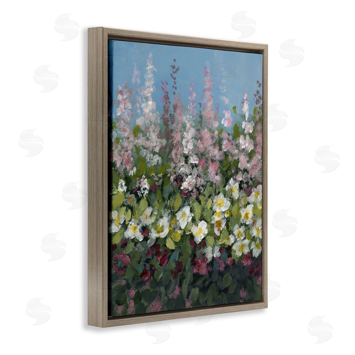 Lanie Loreth Garden Glory Purple Flowers Brown Floating Frame Canvas Wall Art Print