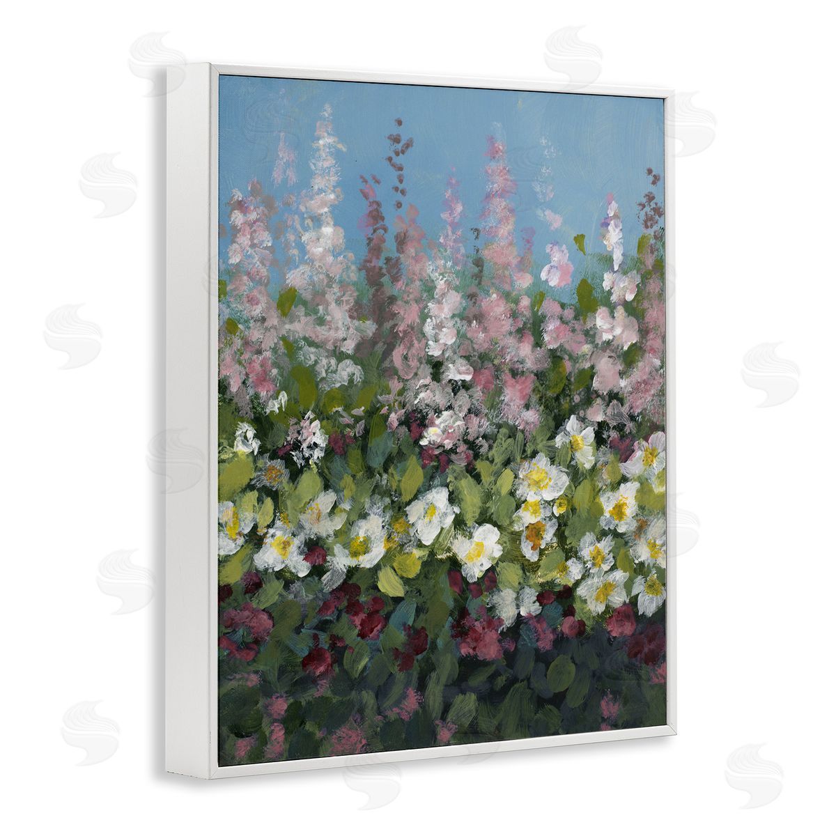 Lanie Loreth Garden Glory Purple Flowers White Framed Giclee Wall Art Print